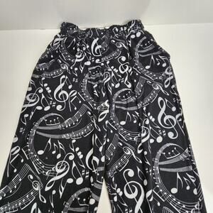 Musical Notes Soft Lovely High Waist Leggings Stretchy Pants Women's Size M